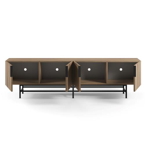 MUEBLE TV ELDIA 4P 200CM. ROBLE-UD PATA METAL