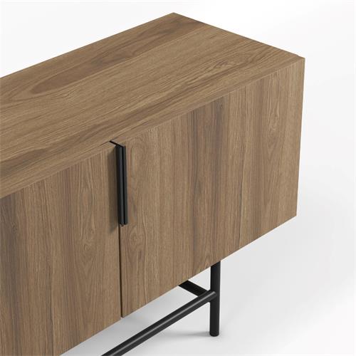 MUEBLE TV ELDIA 4P 200CM. ROBLE-UD PATA METAL