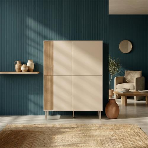 MUEBLE AUX ALTO MARINA 4P CREMA/SEPET PIE CREMA