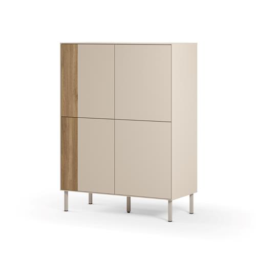 MUEBLE AUX ALTO MARINA 4P CREMA/SEPET PIE CREMA