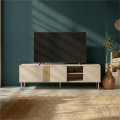 MUEBLE TV MARINA 3P2H 180CM CREMA/SEPET PIE CREMA