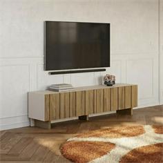 MUEBLE TV MARLO 4P 180CM. CREMA/ROBLE OSCURO