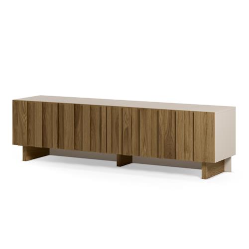 MUEBLE TV MARLO 4P 180CM. CREMA/ROBLE OSCURO