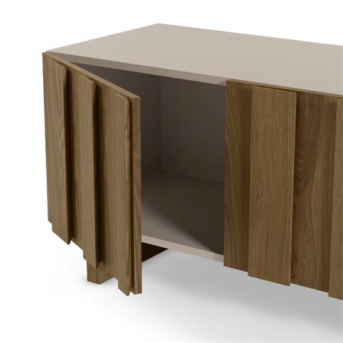 MUEBLE TV MARLO 4P 180CM. CREMA/ROBLE OSCURO