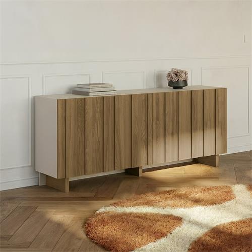 APARADOR MARLO 4P 180CM CREMA/ROBLE OSCURO