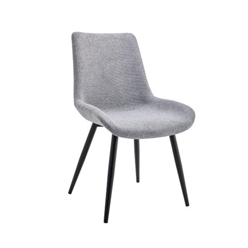 SILLA DEREK TELA GRIS PATA NEGRA