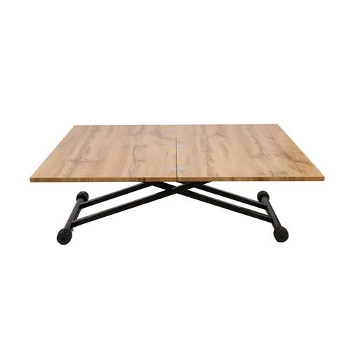 MESA CENTRO EXP. ELEVABLE ESKEL TAPA ROBLE P/NEGRA
