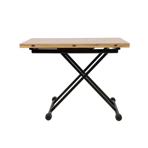 MESA CENTRO EXP. ELEVABLE ESKEL TAPA ROBLE P/NEGRA