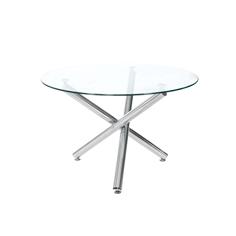 MESA COMEDOR RED. 110 BIANCA T/CRISTAL P/CROMO 2