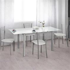 MESA COCINA CAMERON CRISTAL BLANCO EST. METÁLICA 2