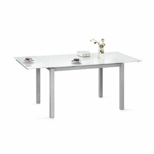 MESA COCINA CAMERON CRISTAL BLANCO EST. METÁLICA