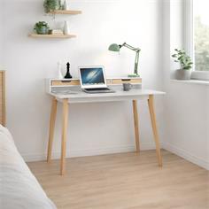 MESA ESTUDIO TIBER BLANCO MATE CAJONES NATURE
