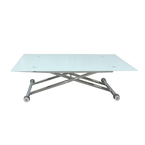 MESA CENTRO ELEVABLE SAVILA CRISTAL BLANCO