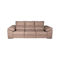 SOFA 3PL. AMORGOS TELA MARRON