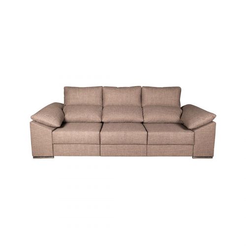 SOFA 3PL. AMORGOS TELA MARRON