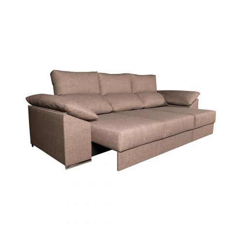 SOFA 3PL. AMORGOS TELA MARRON