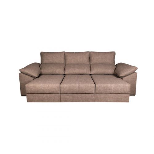 SOFA 3PL. AMORGOS TELA MARRON