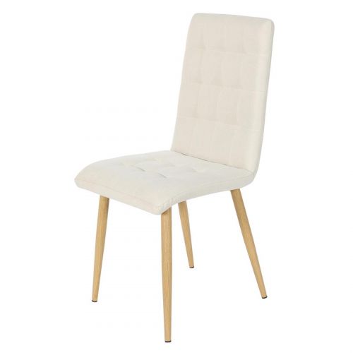 SILLA TAMPA TELA C/BEIGE P/MADERA