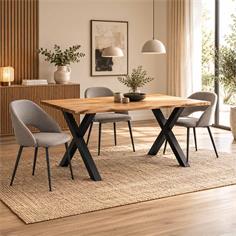 MESA COMEDOR BARCA T/CAMBRIA 140X80X73 P/NEGRA