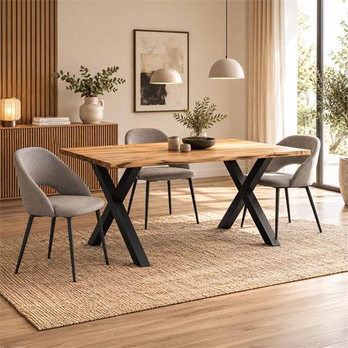 MESA COMEDOR BARCA T/CAMBRIA 140X80X73 P/NEGRA