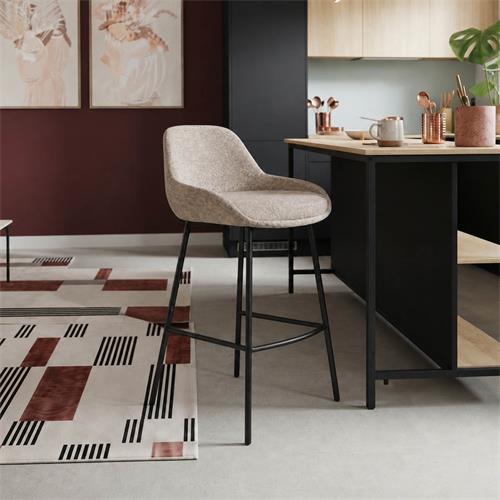 TABURETE CASPER TAPIZADO BEIGE TOSTADO