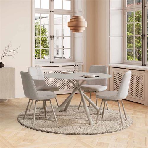 SILLA TIRSA GIRATORIA CREMA/PATA CREMA