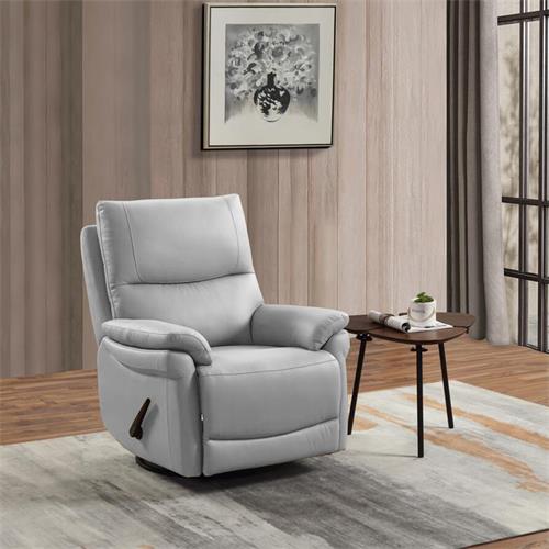 SILLON CRICKET RELAX MANUAL PIEL GRIS CL. B3586-65